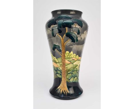 A large Moorcroft floor-standing vase in the 'After the Storm' pattern designed by Walter Moorcroft, a limited edition number