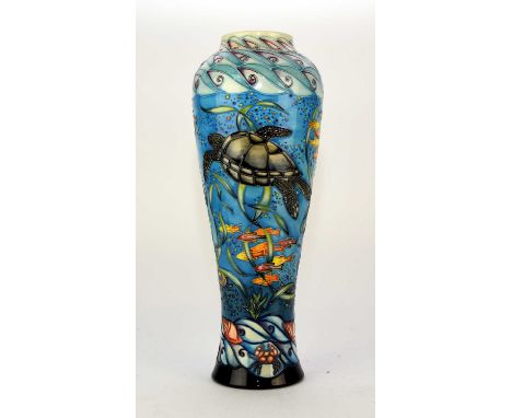 A Moorcroft vase in the 'South Pacific' pattern designed by Sian Leeper, dated 2002, a limited edition numbered 219/300, arti