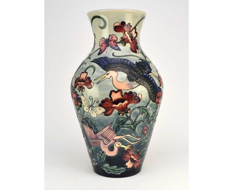 A large Moorcroft floor-standing vase in the 'Kyoto' pattern designed by Rachel Bishop, dated 1995, a limited edition numbere