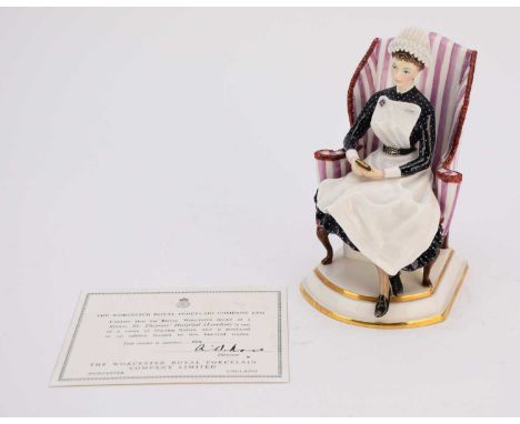 A limited edition Royal Worcester model of a Sister at St. Thomas' Hospital (London), from a series of Nursing Sisters, numbe