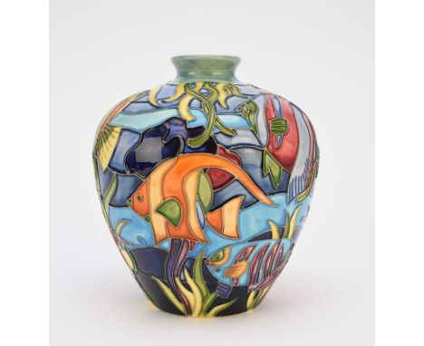 A Moorcroft vase in the Martinique pattern designed by Jeanne McDougall, dated 1998, of high-shouldered form, decorated with 