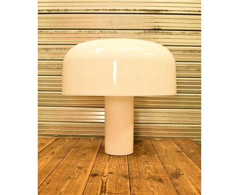 Luigi Massoni for Guzzini: a Large mushroom table lamp, circa 1970 Wide opaque shade of mushroom shape with a central light s