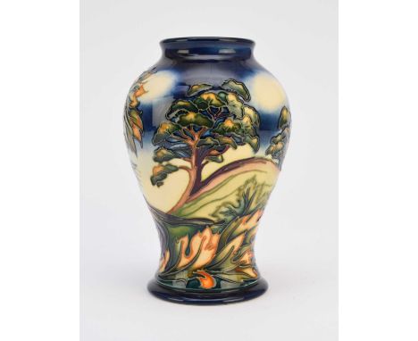 A Moorcroft vase in the 'Wenlock Edge' pattern designed by Philip Gibson, dated 2001, a limited edition numbered 55 of 200, s