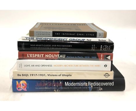 MODERNISM AND POST-MODERNISM to include: SHULMAN, 'Modernism Rediscovered'; JAFFE, H. (ed.), 'Stijl: Visions of Utopia', Phai