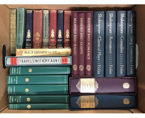 A box of good hardback books to include Folio Society: George Eliot, Middle-March and mill on the Floss; British Myths and Le