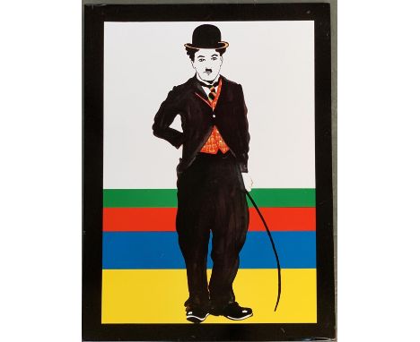 Jeffrey Morgan (b.1942) Charlie Chaplin - 1960s tin print for JRM Designs Ltd, 55 x 41cm 