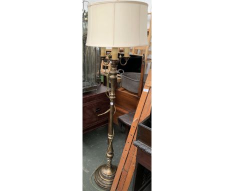 A four arm standard lamp with shade, 162cmH 