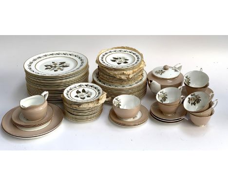 A quantity of Royal Worcester Bernina dinner plates; together with a Royal Worcester Melissa part tea service 