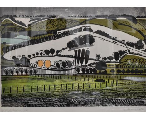 After Graham Clarke, Highfield Winter, coloured print, signed and titled, No. 1/100, 49cm x 68cm.