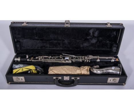 A Boosey & Hawkes Regent alto clarinet, ebonised and nickel plated, cased.