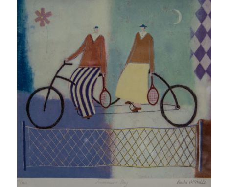 After Paula McArdle, "Summer's Day", coloured print, pencil signed, titled, limited edition number 110/350, 18 x 29cms and a 