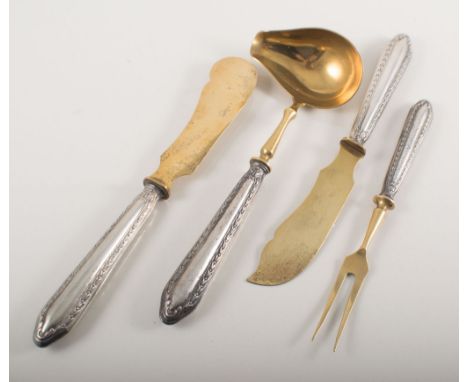 Small silver chamberstick, two cue chalk holders, one engine turned, one hallmarked Chester 1900, two thimbles with hardstone