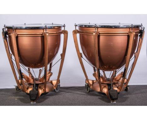 Pair of Premier kettle drums, diameter 75cm and 67cm.