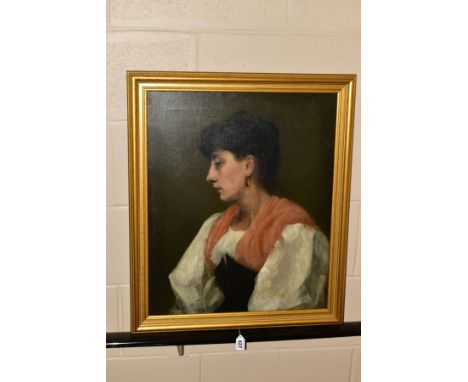 19TH/20TH CENTURY CONTINENTAL SCHOOL, head and shoulders portrait of a woman, oil on canvas, unsigned, approximate size 59.5c