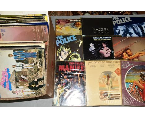 A TRAY OF LP'S AND 12'' SINGLES including The Doors, Rush, Pink Floyd, T Rex, Canned Heat, 10cc, The Police and ten by David 