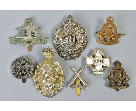 A NUMBER OF MILITARY CAP BADGES, helmet plates etc including three RAOC, Exeter Volunteer Cap bade, ***21 SAS Artists Rifles*
