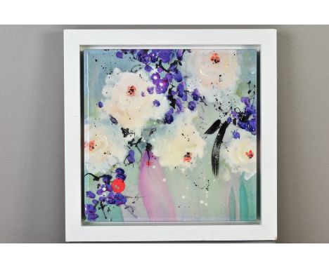 DANIELLE O'CONNOR AKIYAMA (CANADIAN 1957) 'LOVELIGHT I', a limited edition print on canvas of stylised blossoms 109/195, sign