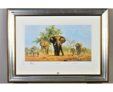DAVID SHEPHERD (1931-2017) 'AN AFRICAN LANDSCAPE', a limited edition print depicting African animals 276/950, signed to lower