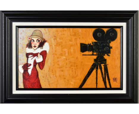 TODD WHITE (AMERICAN 1969) 'HER FIRST SCREEN TEST', a limited edition print of a female figure 54/195, signed bottom right, w