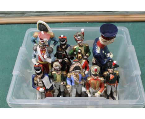 Twelve ceramic military figures