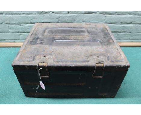 A large WWII dated metal ammunition crate