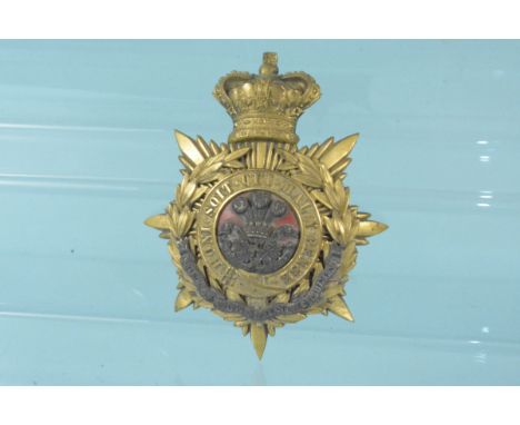 A Victorian helmet plate for the Prince of Wales Leinster Regiment, a very good example
