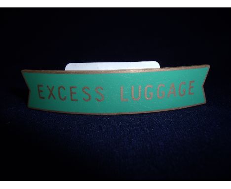 Brass and enamel Southern region "Excess Luggage" small fishtail railway cap badge by JR Gaunt London 