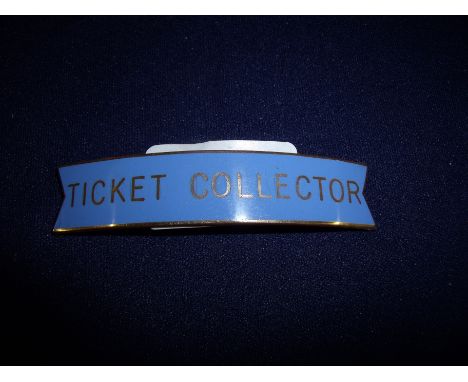 Scottish region brass and enamel small fishtail "Ticket Collector" cap badge by JR Gaunt London 