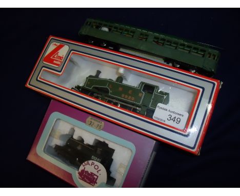 Boxed Lima LNER 8920 tank engine, a Dapol BR tank 51241 and a scratch built model of a tram (3)
