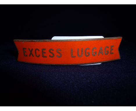 North Eastern region brass and enamel "Excess Luggage" small fishtail cap badge by JR Gaunt London  