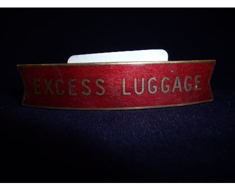 Western region brass and enamel "Excess Luggage" railway small fishtail cap badge by JR Gaunt London 