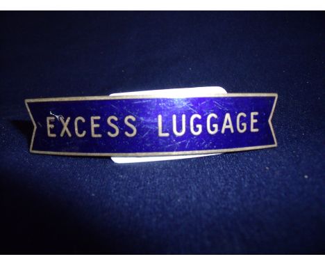 Midland region brass and enamel "Excess Luggage" railway small fishtail cap badge by JR Gaunt London 