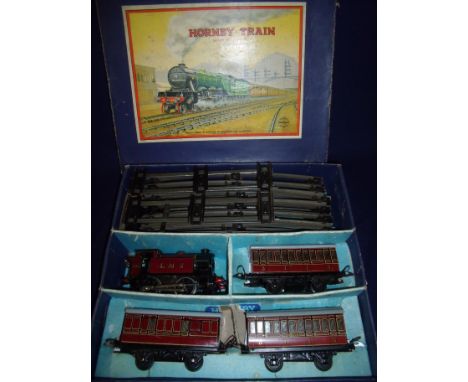 Boxed Hornby O gauge No101 passenger clockwork train set with LMS 2270 engine 