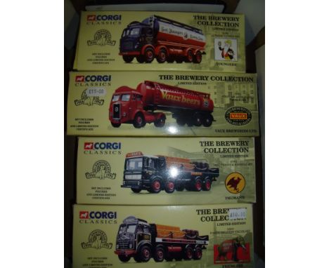 Collection of Corgi Classic trucks 1.50 scale part of the Brewery collection  model numbers 24301, 20901, 12401 and  27901 al