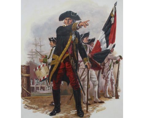 Shannon Stirnweis (Arizona, New York, New Hampshire Oregon, B. 1931) "Rochambeau's Landing" Signed lower right. Original Oil 