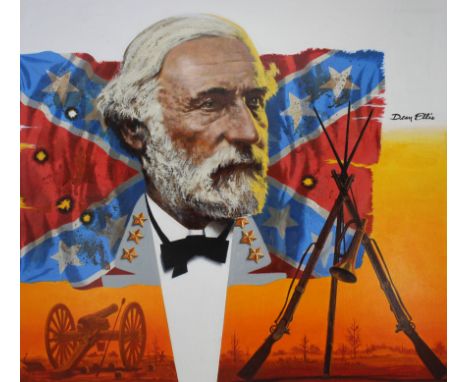 Dean Ellis (American, 1920 - 2009) "Robert E. Lee" Signed middle right. Original Oil painting on Masonite. Provenance: Collec