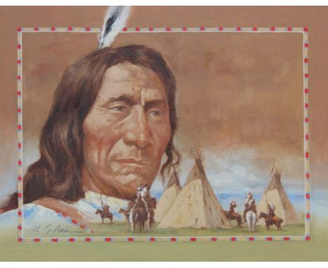 Hodges Soileau (American, B. 1943) "Red Cloud" Signed lower middle. Original Oil painting on Canvas laid on Foam Board. Prove