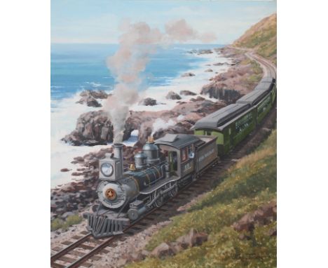 J. Craig Thorpe (American, B. 1948) "Hawaii Locomotive" Signed lower right. Original Oil painting on Paper. Provenance: Colle