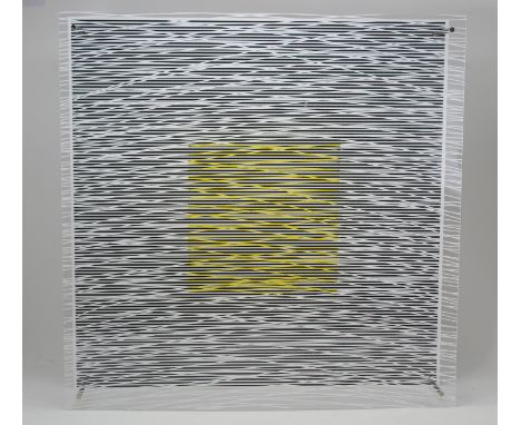 Jesus Rafael Soto (Venezuelan, 1923 - 2005) Titled: "Cuadrado y Curvas Virtuales", 1979 from Sintesis series. Signed "Soto" o