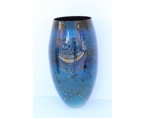 Josh Simpson Contemporary  Art Glass Vase. Signed and dated (2003) on base.Dimensions: 20 x 10.5 in.