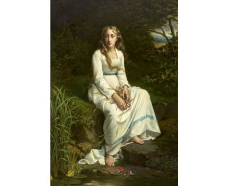 Jan Portielje,  Dutch / Belgian 1829-1908- Ophelia; oil on canvas, signed and inscribed 'Portielje. / Anvers' (lower right), 