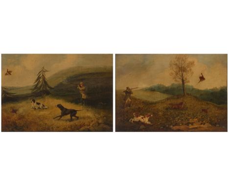 Henry Thomas Alken,  British 1785-1851- Pheasant Shooting; oils on canvas, each signed and dated 'H. Alken / 1847' (verso), 2