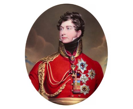 Henry Bone, RA,  British 1755-1834- King George IV (1762-1830) as Prince Regent, after Sir Thomas Lawrence; enamel on copper,