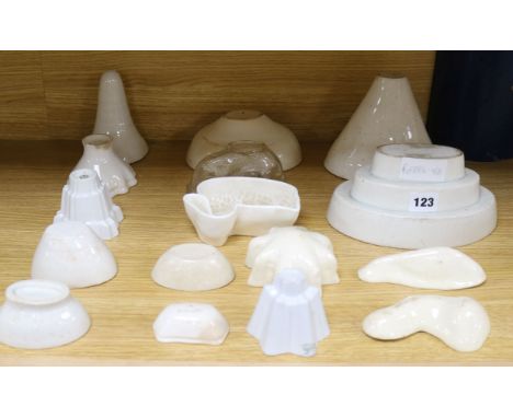A collection of ceramic jelly moulds