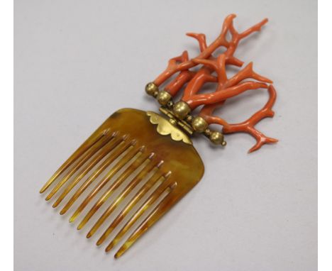 A coral hair comb