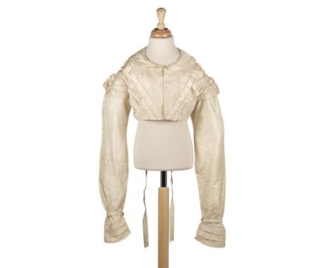 * Clothing. Spencer jacket and skirts worn by Elizabeth Acland on her wedding to Henry Jenkinson, 25th August 1823, hand-stit