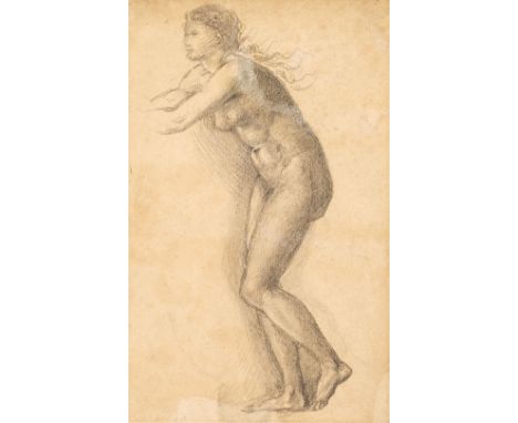 * Burne-Jones (Edward Coley, 1833-1898). Study of a female nude for Pygmalion - The Godhead Fires, mid 1860s, pencil on paper