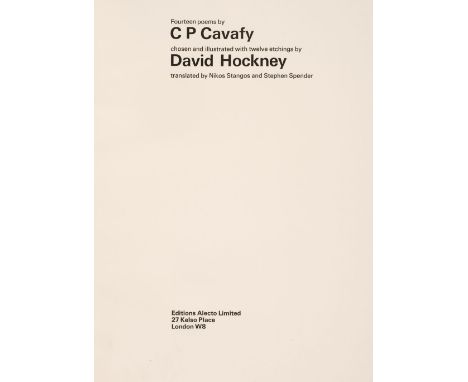 Hockney (David, 1937-). Fourteen poems by C. P. Cavafy, chosen and illustrated with twelve etchings by David Hockney, transla