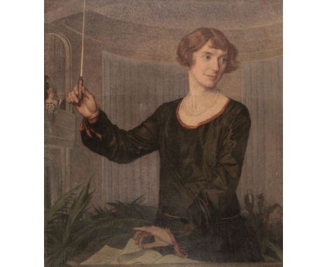 * Continental School. Portrait of a female conductor, 1930, oil on canvas, half-length portrait, half-profile to right, of a 