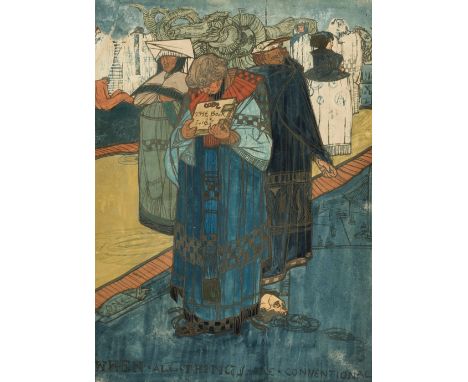 * Spare (Austin Osman, 1888-1956). When All Things Are Conventional, gouache and pen, depicting a fantastical scene with thre